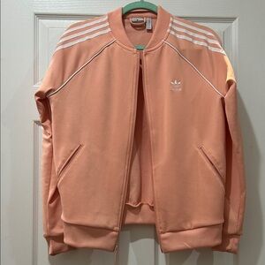 Adidas Coral Track Jacket with White Stripes